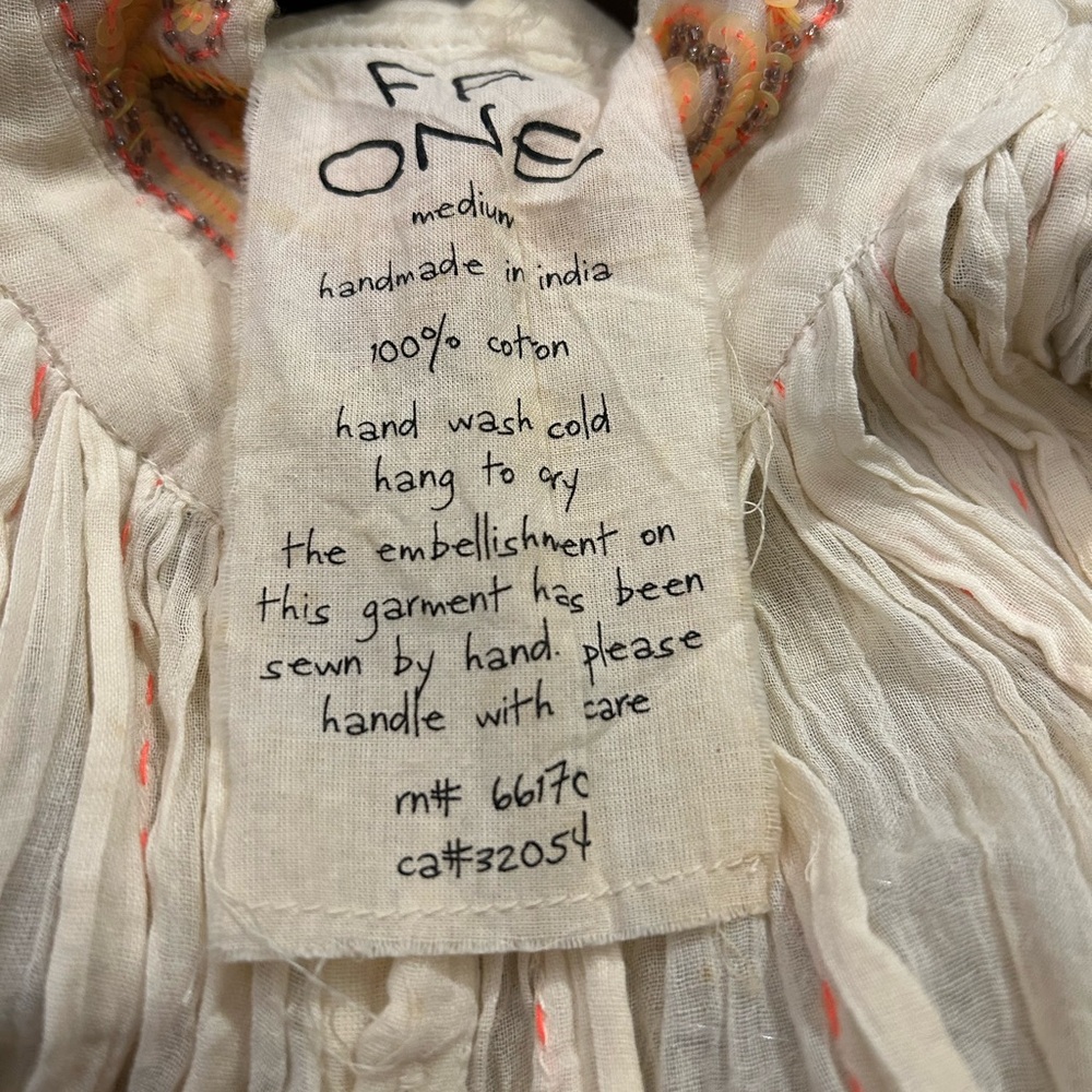 Free People Cream Sleeveless Blouse - Picture 3 of 5